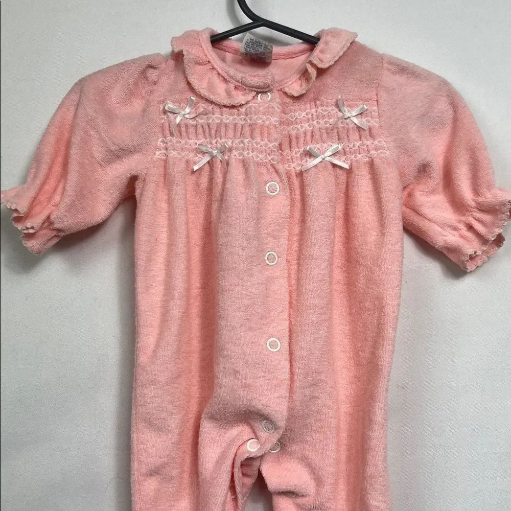 Carter’s Vintage pink Terrycloth snap up sleep and play - Picture 2 of 11